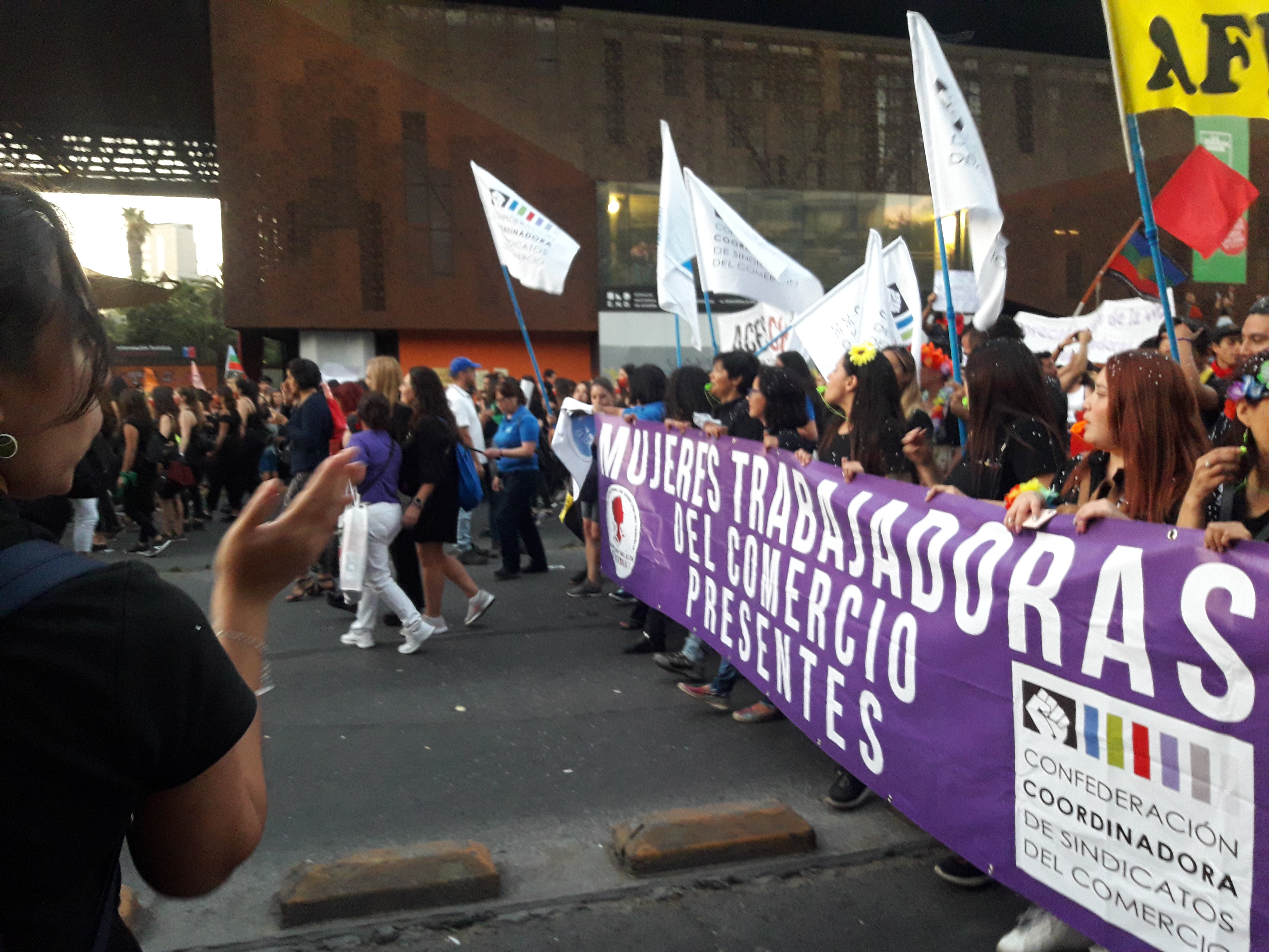 Con una gran marcha se conmemoró el día internacional de la mujer en Chile